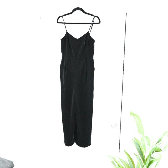 J. Crew Size 2 Black Velvet Classic Minimalist Jumpsuit - Picture 4 of 12